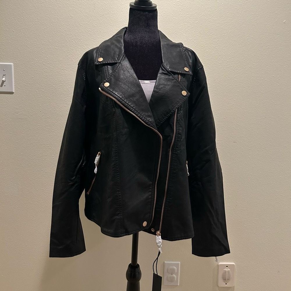 NWT 2X BLANKNYC Faux Leather Jacket Black - Picture 1 of 10